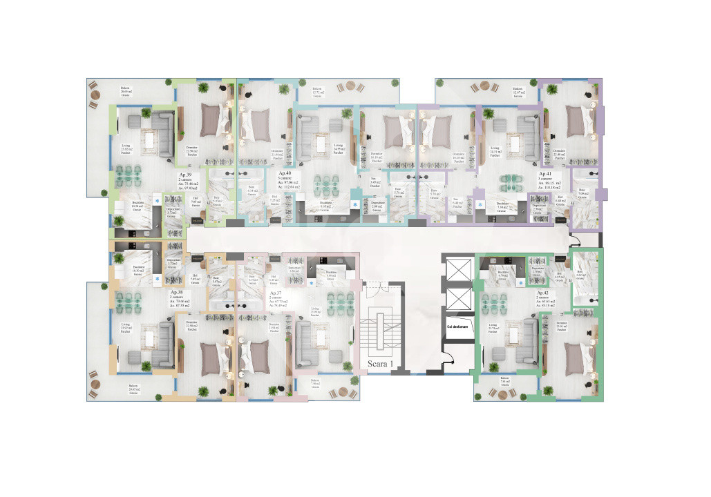 Carpathia Residence- Apartament 2 camere- Open-Space