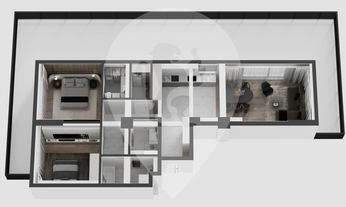 Carpathia Residence- Apartament 3 camere-Decomandat