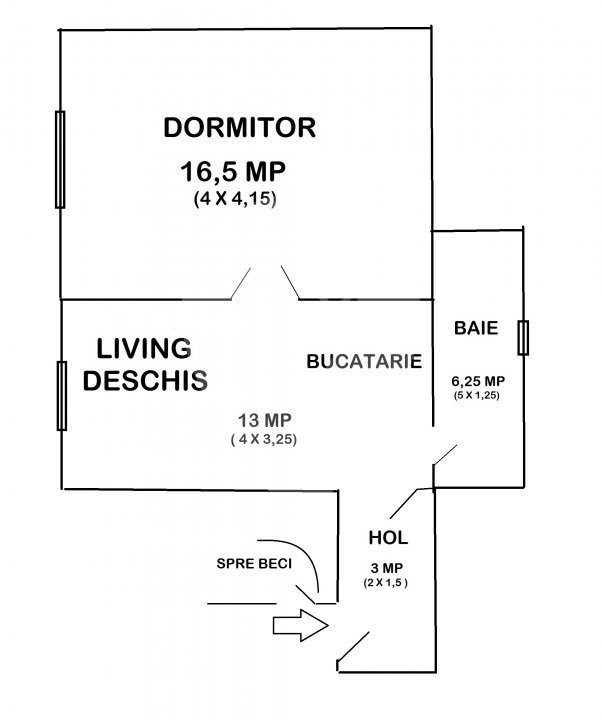 Garsoniera Transformata in apartament cu 2 camere ultracentrala