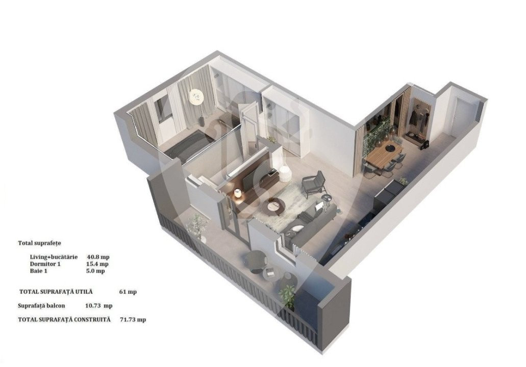 Apartament  Amenajat LUX 7/7, Soho + 2 locuri de parcare subterane