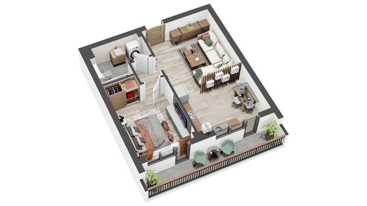 Studio premium cu terasa- in proximitatea Mall Coresi