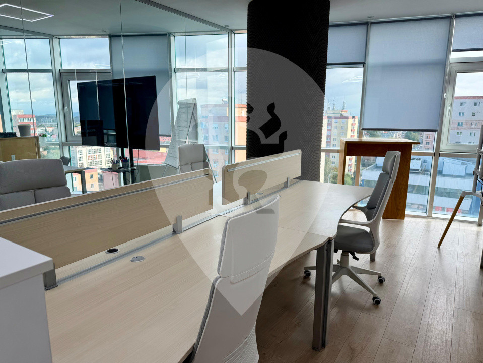 Birou de inchiriat mobilat utilst complet - 10 birouri individuale