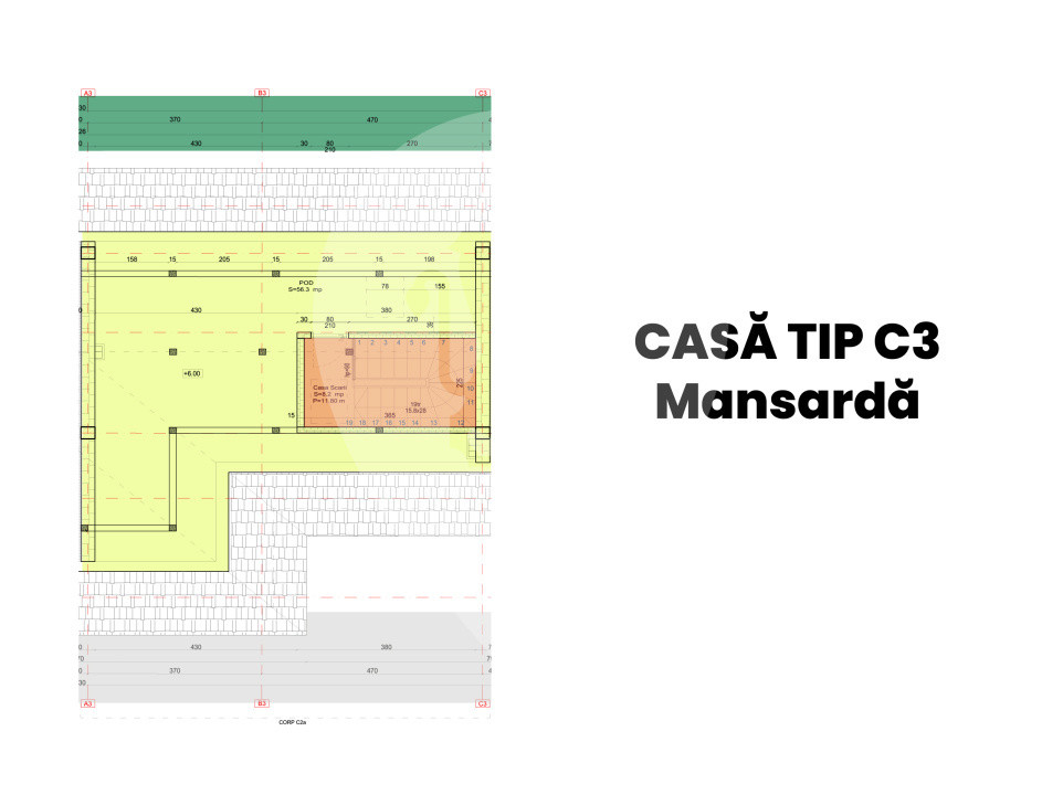 Casă tip duplex C3 – P+E, Popești Leordeni, terasă și curte – 235.000 €